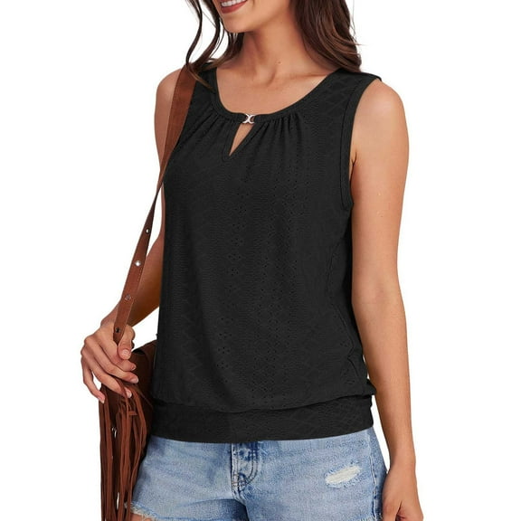 Your-Sty Womens Tank Tops V Neck Dressy Casual Cami Sleeveless Camisole Blouses Eyelet Shirts Summer Tank Tops
