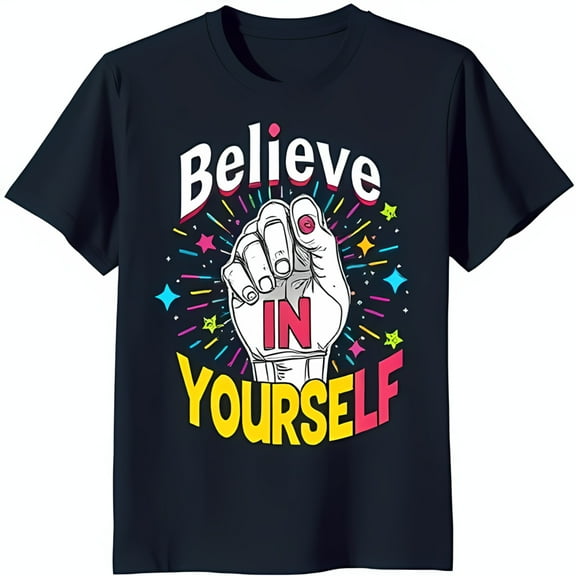 Your Style Motivational Black T-Shirt with Inspiring Chest Graphic