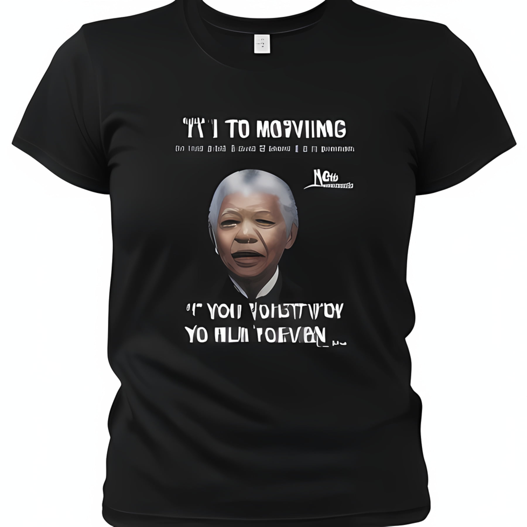 Your Style with Mandela Quote Black T-Shirt Inspiring Chest Graphic ...