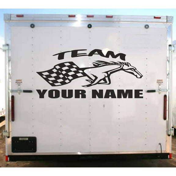 Your Team Name Racing Decal Custom Text Trailer Vinyl Sticker 01