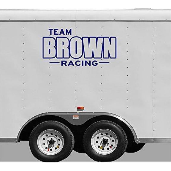 Your Team Name Racing Trailer Decals Stickers Mural One Color 2 Graphics