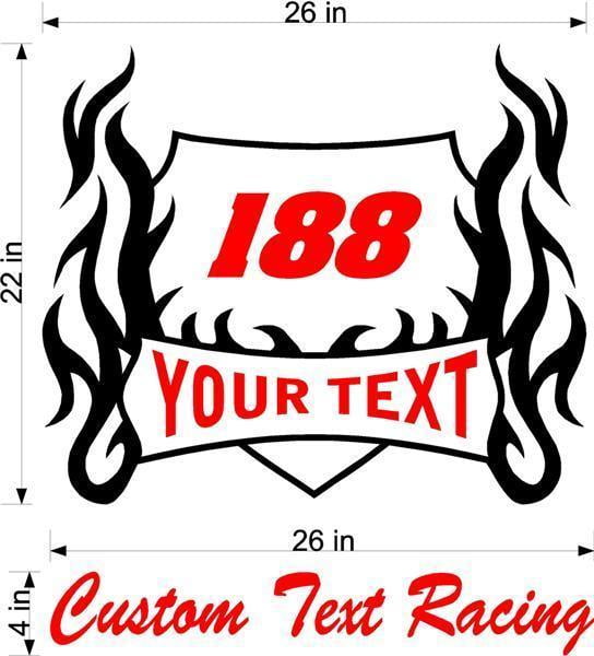 Your Team Racing Decal Name Trailer Vinyl Decal Custom Text Trailer ...