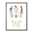 thumbnail image 1 of Your Vibe Attracts Your Tribe Ethnic Feathers II 16 in x 32 in Framed Painting Canvas Art Print, by Designart, 1 of 5
