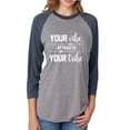 thumbnail image 1 of Your Vibe Attracts Your Tribe Unisex 3/4 Sleeve Baseball Raglan Tee, 1 of 2