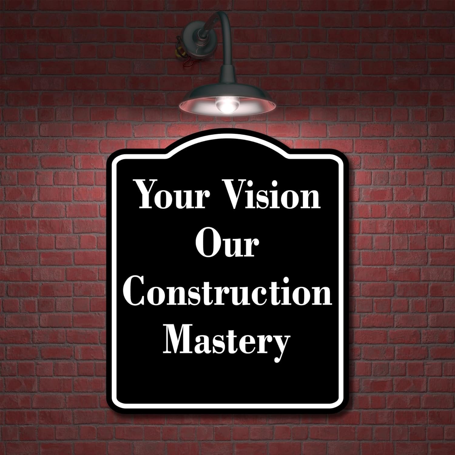 Mastery Sign Your Vision Our Construction Mastery BLACK Aluminium Composite Sign 8.5 ...