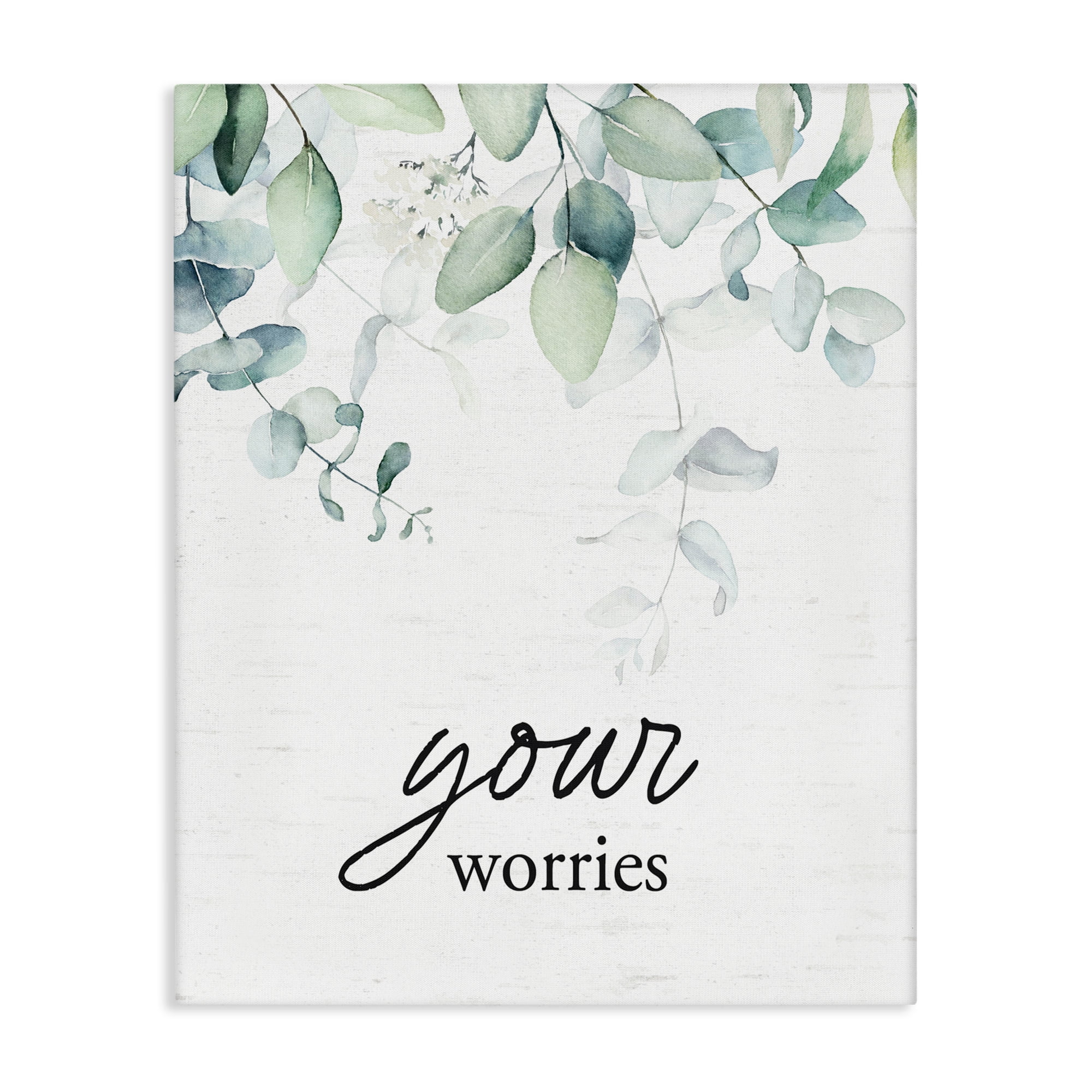 Your Worries Eucalyptus Canvas Wall Art, design by Lettered and Lined