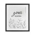 thumbnail image 1 of Stupell Industries Contemporary Your Worries Minimalist Leaves Black Framed Print Under Glass, 13 x 16, by Lettered and Lined, 1 of 8