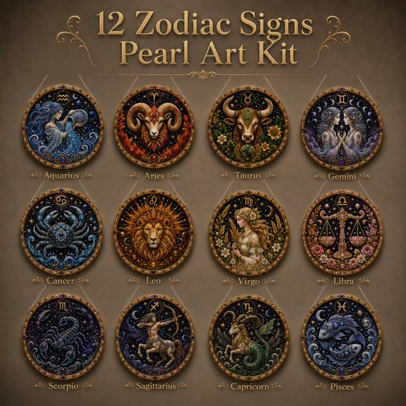Your Zodiac, Your Story Pearl Art Kit: Taurus – The Earth Guardian | Craft Your Roots in Earthy Gemstone Beauty