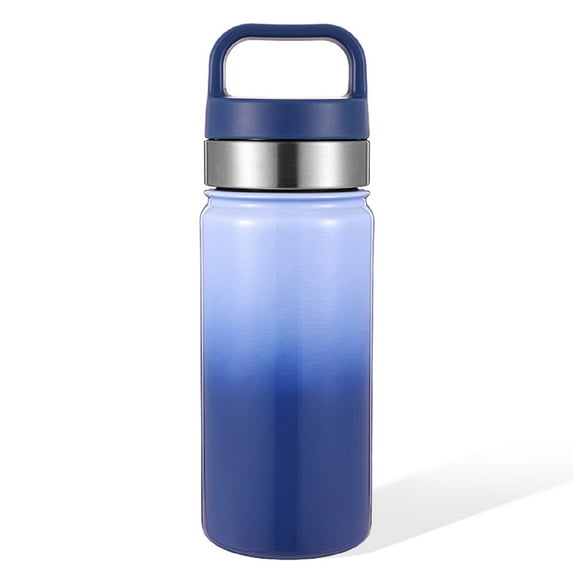 Your Zone 14 fl oz Double Wall Stainless Steel Bottle Dark Ombre Blue, Chug lid, Water Bottle