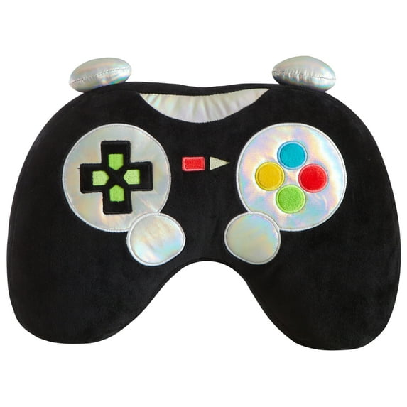 Your Zone 16" Huggable Gamer Pillow & 50" x 60" Throw Set, Black