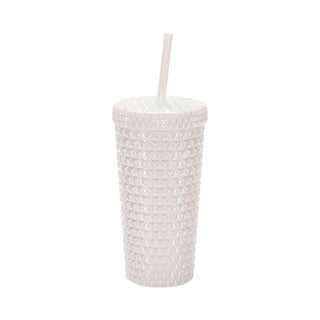 19oz. White Stainless Steel Tumbler with Straw by Celebrate It™, Michaels