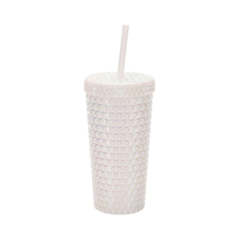 Your Zone Plastic 4-Pack 15 oz Regular Tumbler with lid & Straw: 4 Assorted  Color 