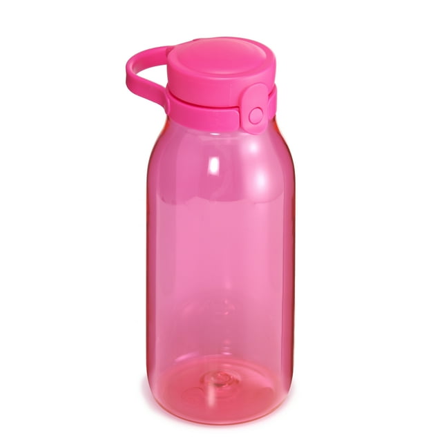 Your Zone 16 oz Plastic Chug Lid Water Bottle, Pink, No Straw