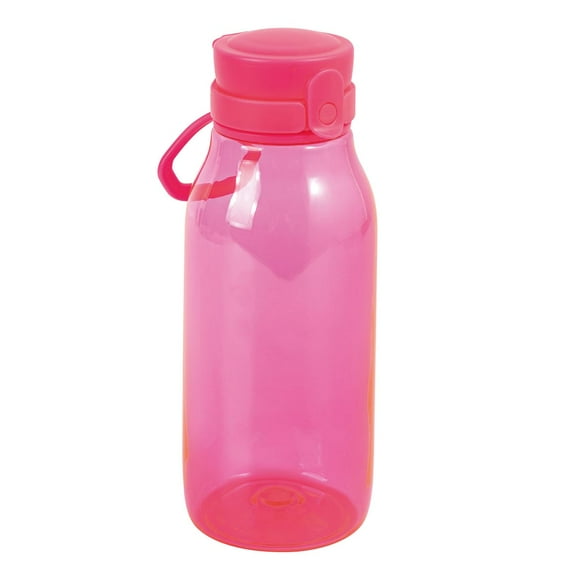 Your Zone 16 Fluid Ounces Plastic Water Bottle with Flip Top Chug Lid, No Straw, Pink, Reusable