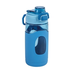 Your Zone 16 Fluid Ounces Water Bottle, Blue, Tritan, Silicone Sleeve, No Straw, Reuseable