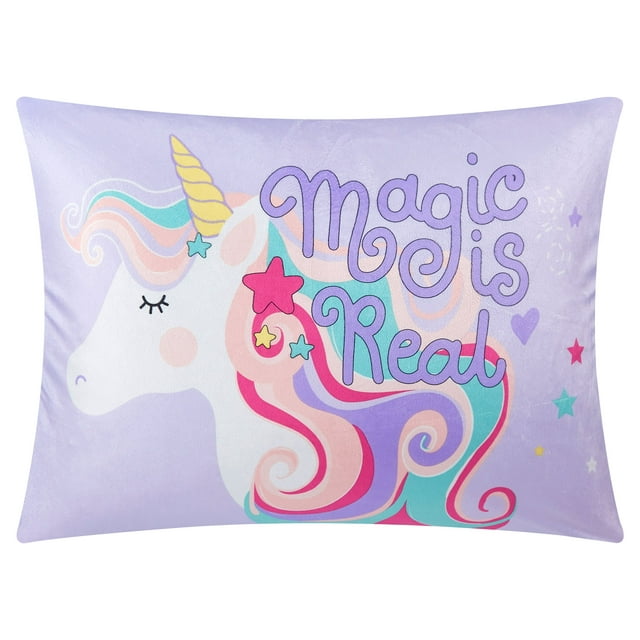 Your Zone 20" x 26" Soft Mink Bed Pillow, Unicorn, Purple