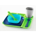 Your Zone 24 Piece Plastic Dinnerware Set for Kids with 4 each Trays