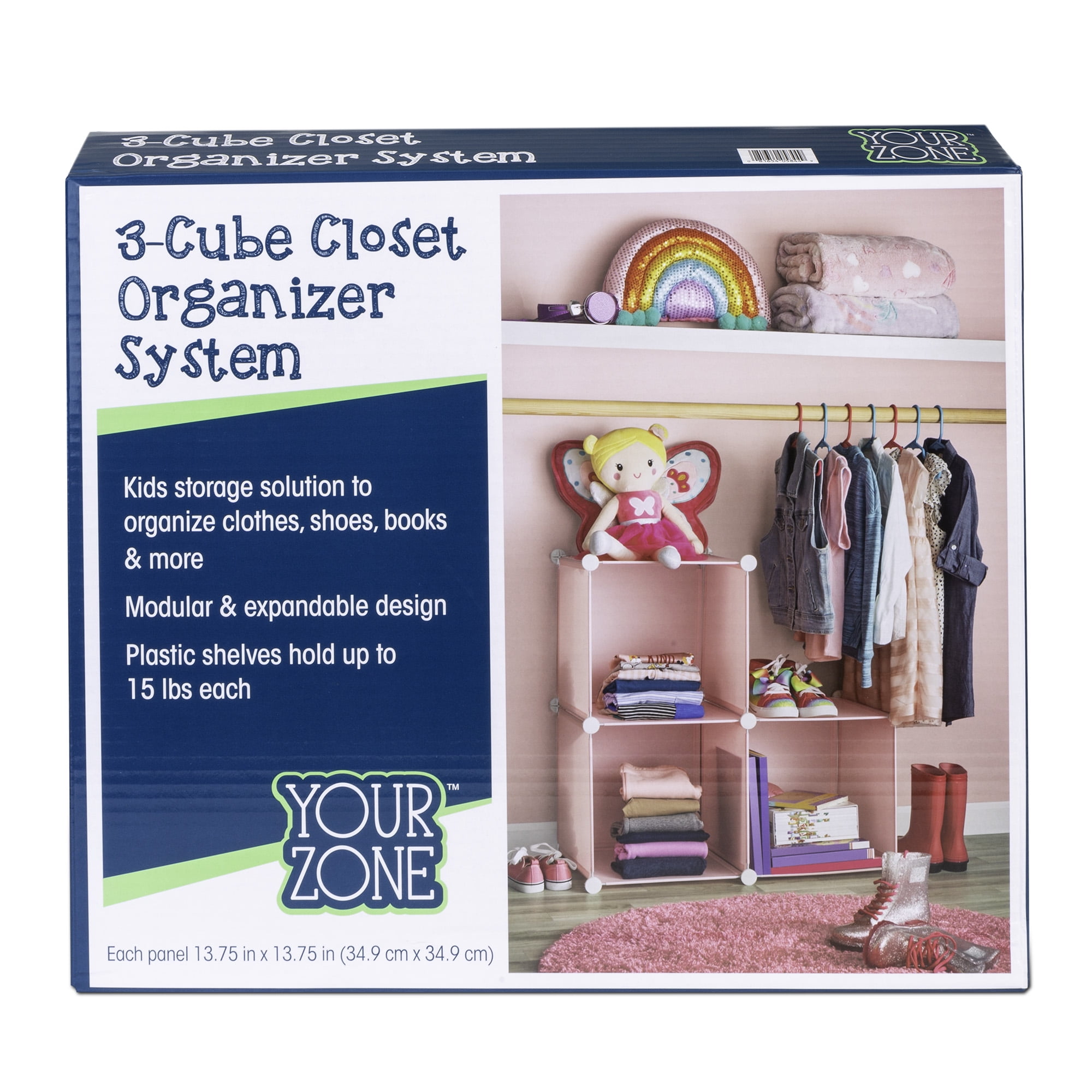 Your Zone 3 Cube Kids Closet Organizer - Silver - Walmart.com