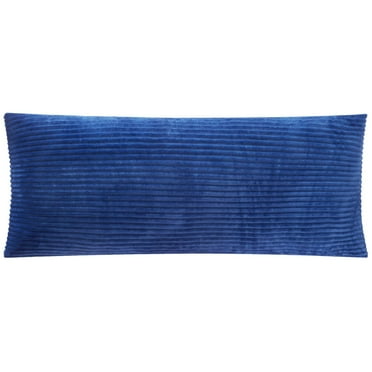 Your Zone 48" x 20" Ribbed Body Pillow with Removable Cover, Blue