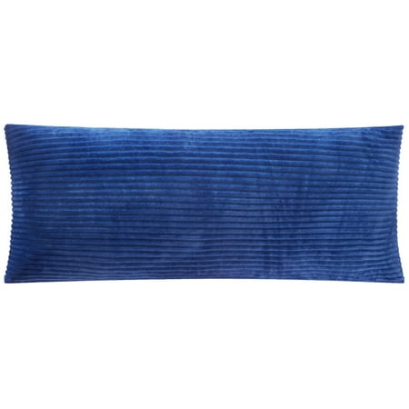Your Zone 48" x 20" Ribbed Body Pillow with Removable Cover, Blue
