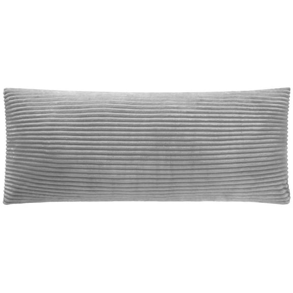 Your Zone 48" x 20" Ribbed Body Pillow with Removable Cover, Gray