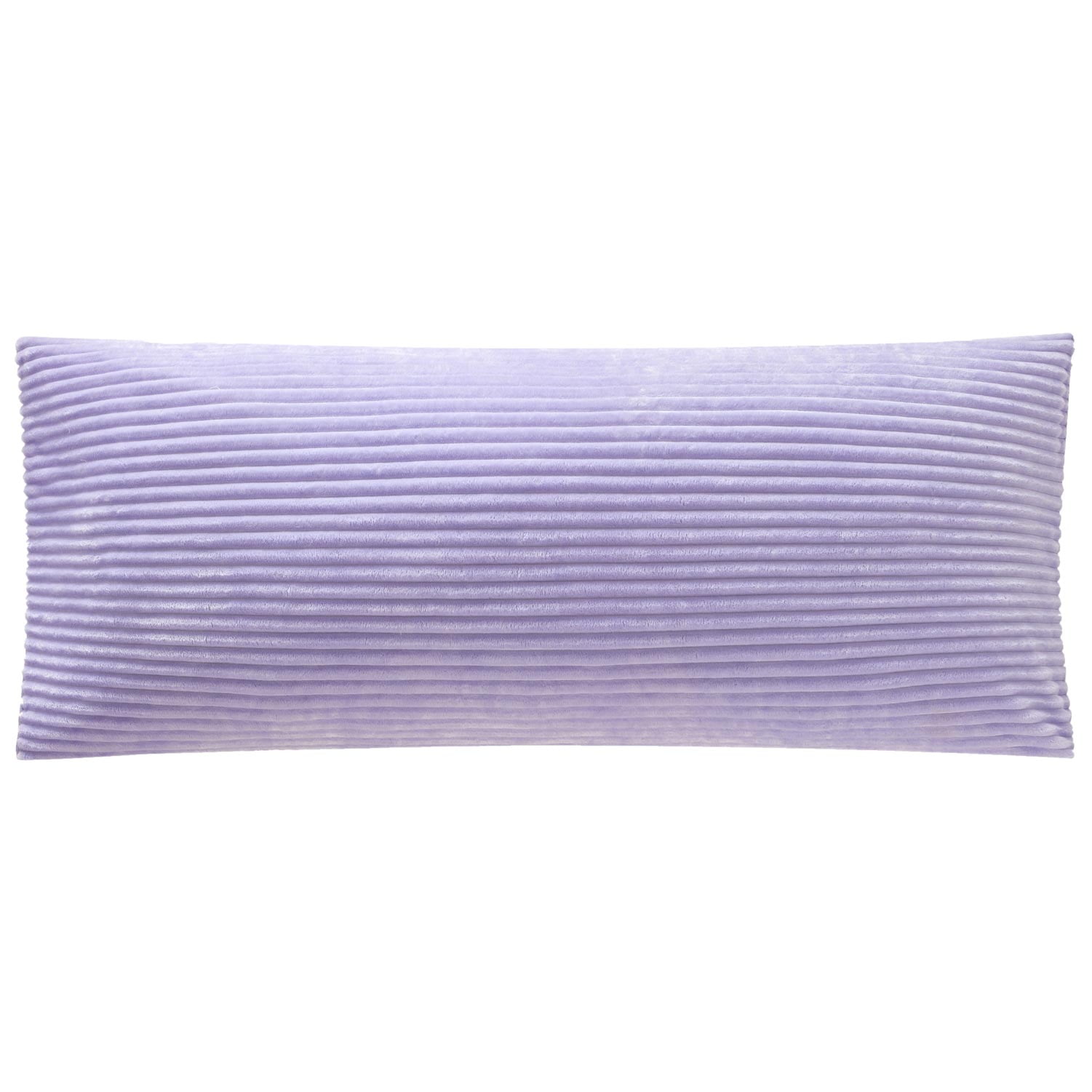 Your Zone Ribbed Body Pillow with Removable Cover, 48 in x 20 in, Lilac