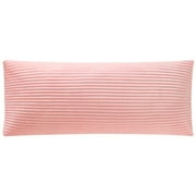Your Zone 48" x 20" Ribbed Body Pillow with Removable Cover, Pink