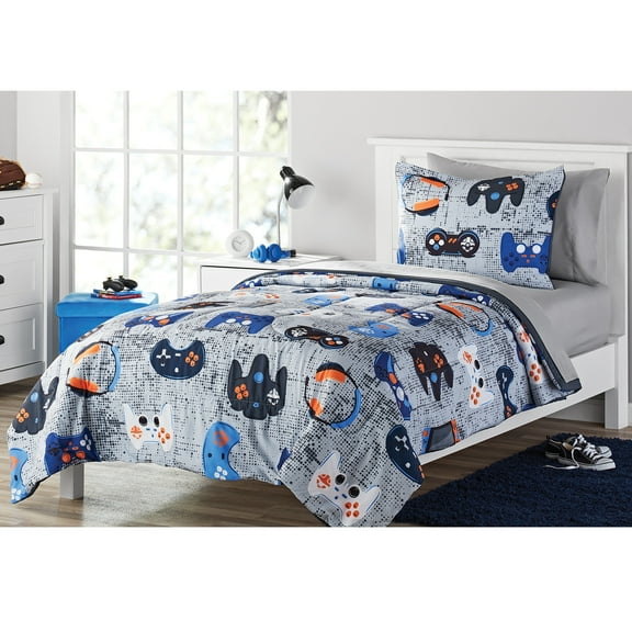 Your Zone 5-Piece Kids Video Game Themed Bed in a Bag, Twin