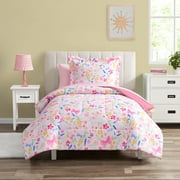 Your Zone 5 Piece Pink Wildflower Polyester Bedding Set for Girls, Twin