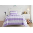 thumbnail image 1 of Your Zone 5-Piece Purple Stripe Bed in a Bag, Twin, 1 of 6