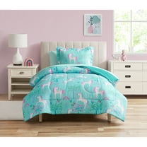 Your Zone 5 Piece Teal Unicorn Grove Polyester Bedding Set for Girls, Twin