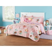 Your Zone 7 Piece Pink Fairies Reversible Polyester Bedding Set for Kids, Full