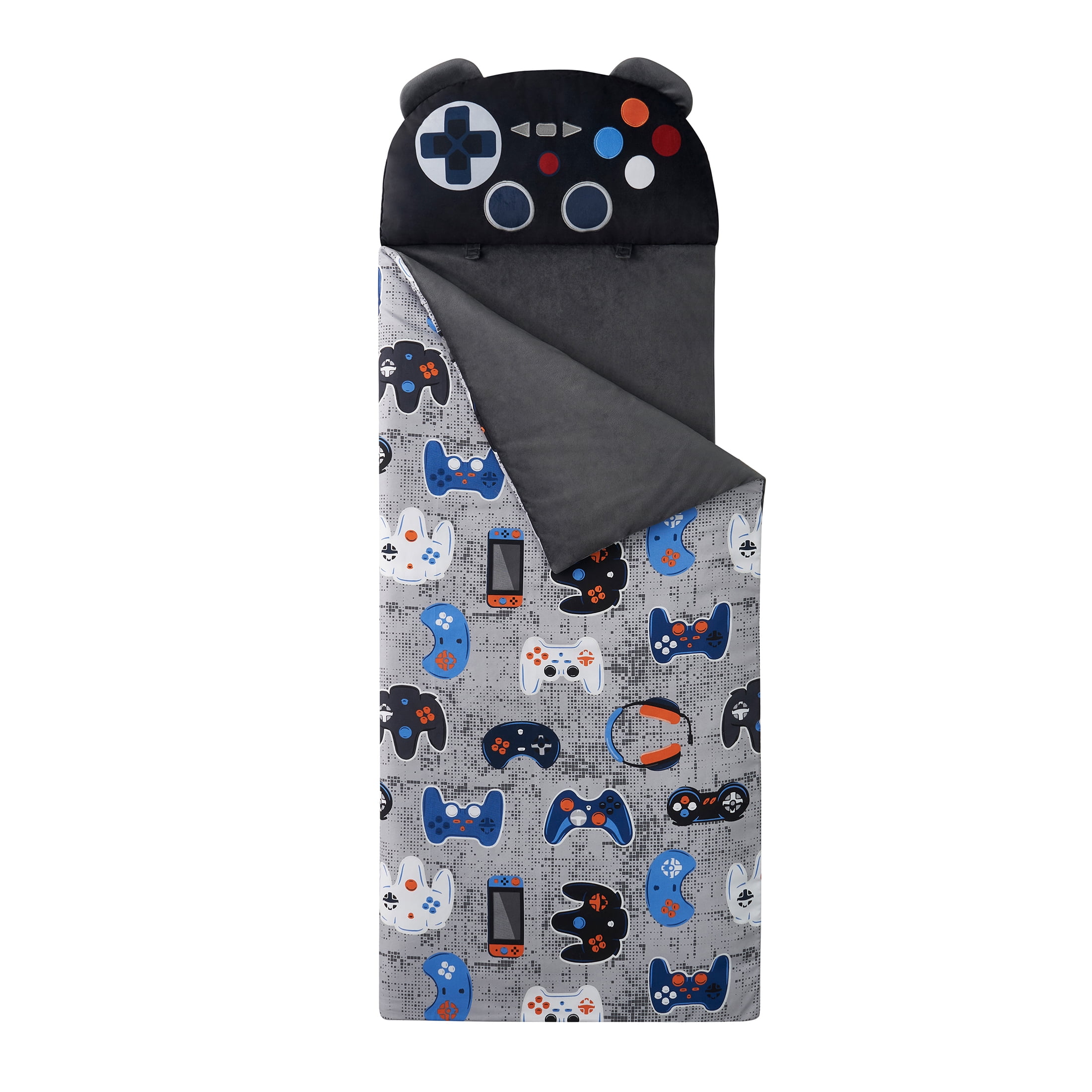 Your Zone Black Gamer Glow in the Dark Child Nap Mat, 24