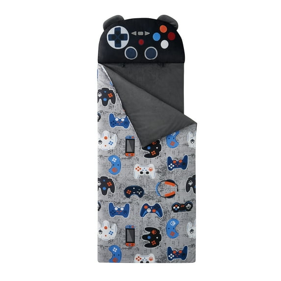 Your Zone Black Gamer Glow in the Dark Child Nap Mat, 24" x 70"