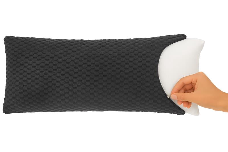 Your Zone Black Honeycomb 20" x 48" Body Pillow Cover