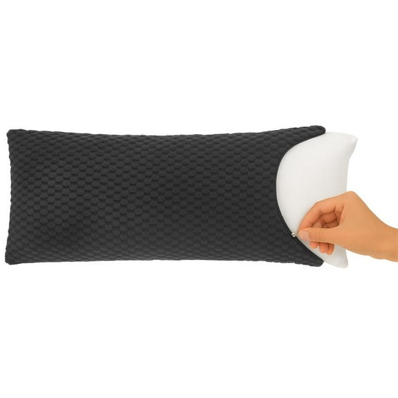 Your Zone Black Honeycomb 20" x 48" Body Pillow Cover