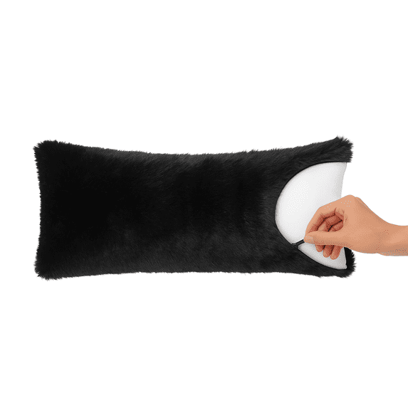 Your Zone Black Long Hair 20" x 48" Body Pillow Cover