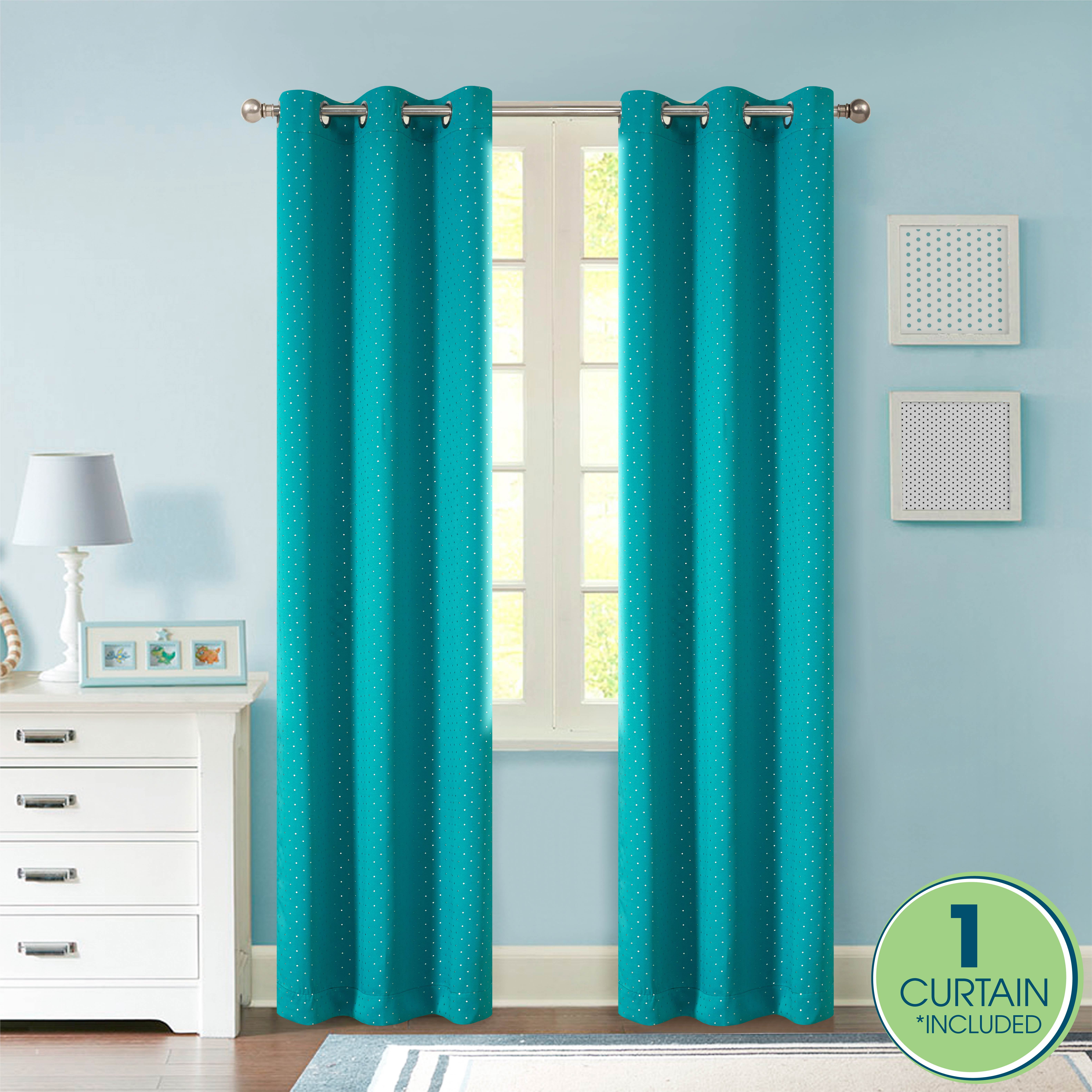 Your Zone Blackout Grommet Curtain Panel, 1 Panel, Blue/Metallic Diamond, 37" W x 54" L