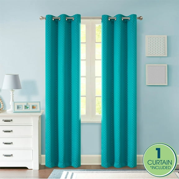 Your Zone Blackout Grommet Curtain Panel, 1 Panel, Blue/Metallic Diamond, 37" W x 84" L