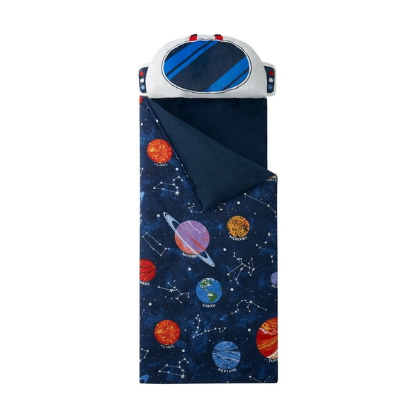 Your Zone Blue Astronaut Glow in the Dark Kids Nap Mat, 24" x 70"
