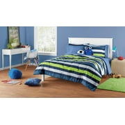 Your Zone Blue Stripe Full Bedding Set for Kids, Machine Wash, 7 Pieces