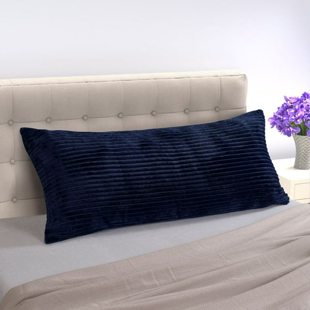 Your Zone Body Pillow for Kids, Navy Blue, SpotClean, 48 inches long