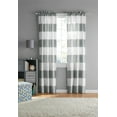 thumbnail image 1 of Your Zone Cabana Stripe Room Darkening Curtain Panel Pair, Set of 2, Silver, 30"W x 84"L, 1 of 7