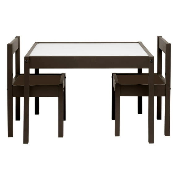 Your Zone Child 3-Piece Table and Chairs Set, in Espresso Age Group 1 to 5 Years Old.