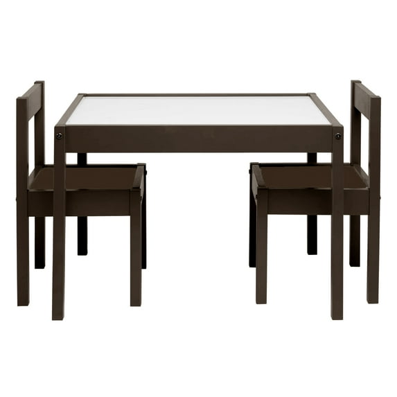Your Zone Child 3-Piece Table and Chairs Set, in Espresso Age Group 1 to 5 Years Old.