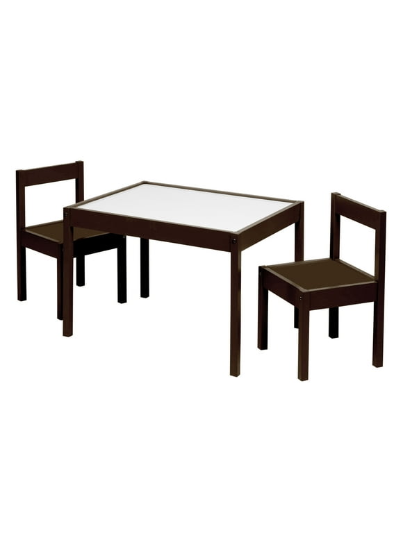 Your Zone Child 3-Piece Table and Chairs Set, in Espresso Age Group 1 to 5 Years Old.