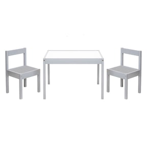 Mainstays Kids 3-Piece Dry Erase Activity Table and Chair Set, Gray