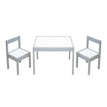 Your Zone Child 3-Piece Table and Chairs Set, in Gray Age Group 1 to 5 Years Old.