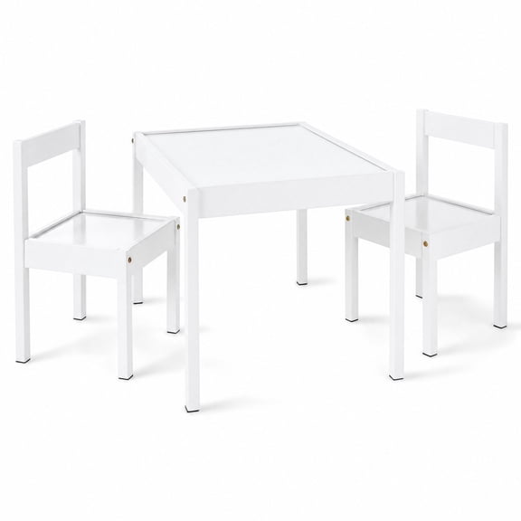 Mainstays Kids 3-Piece Dry Erase Activity Table and Chair Set for Learning, Drawing & Creative Play, White