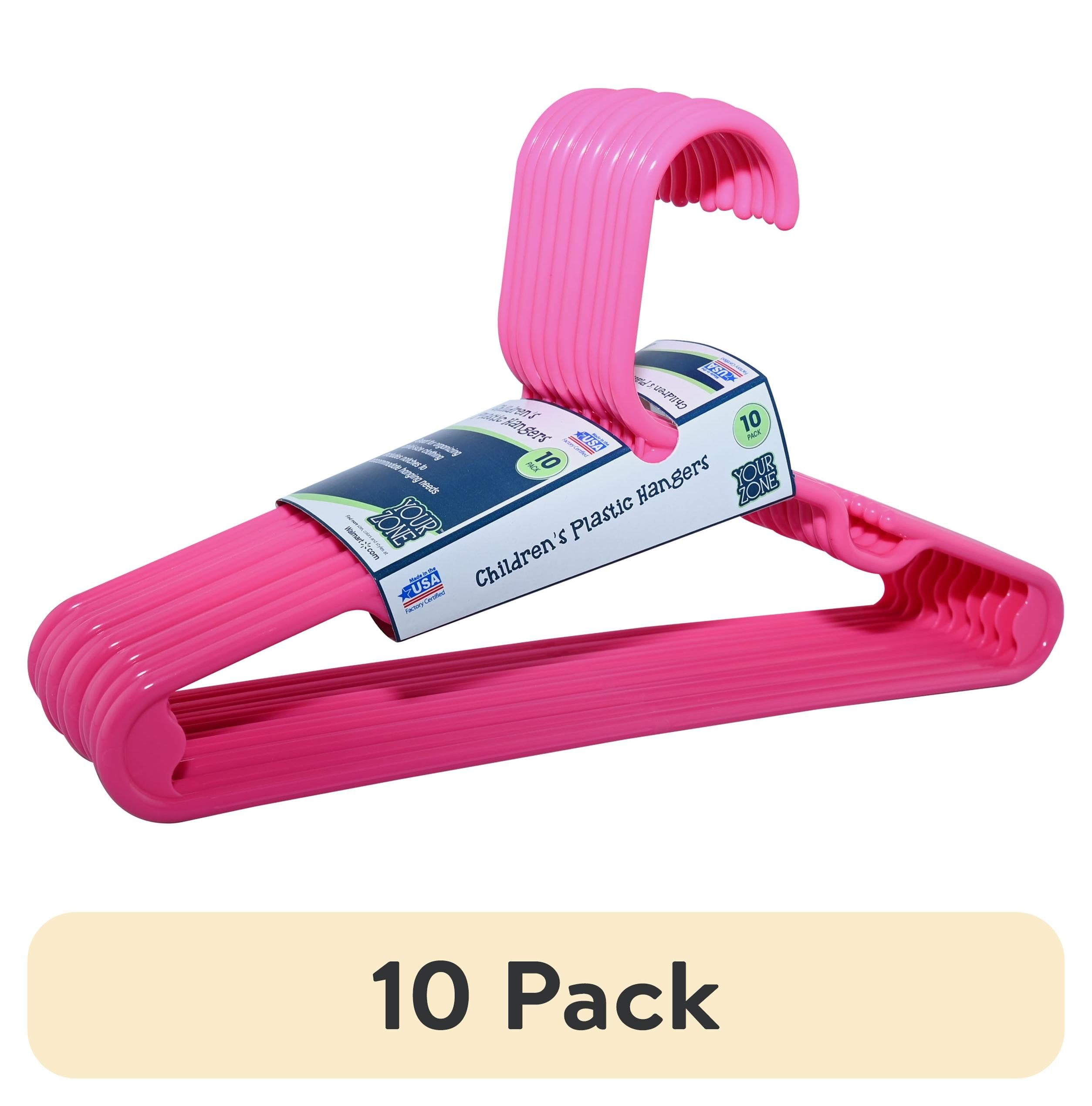 (10 pack) Your Zone Children's Plastic Clothing Hangers, 10 Pack